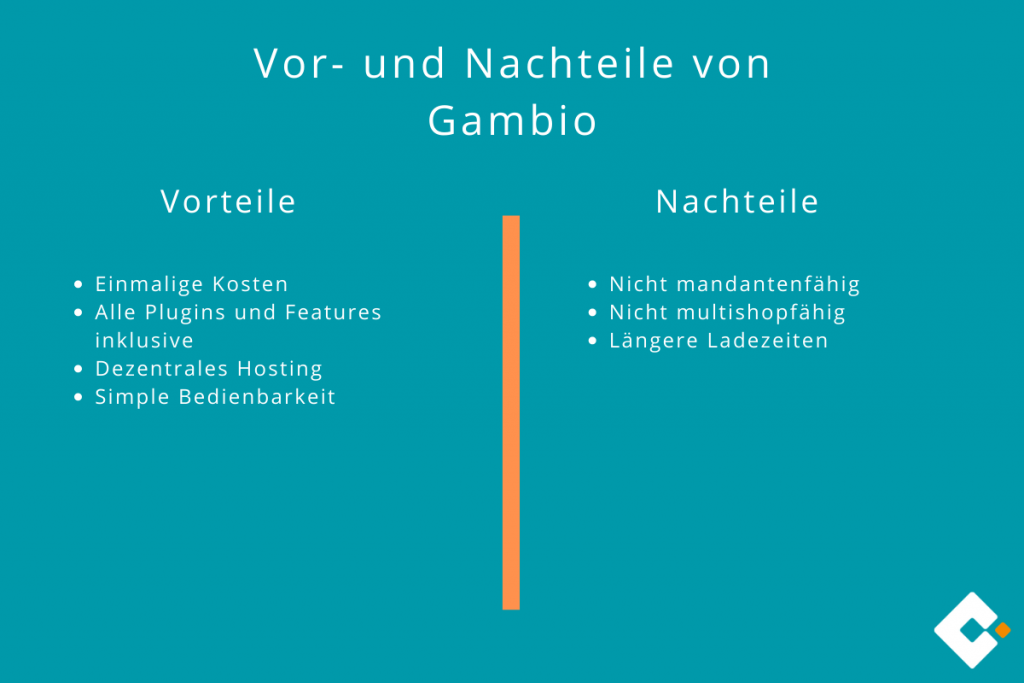 Gambio - Vor- und Nachteile