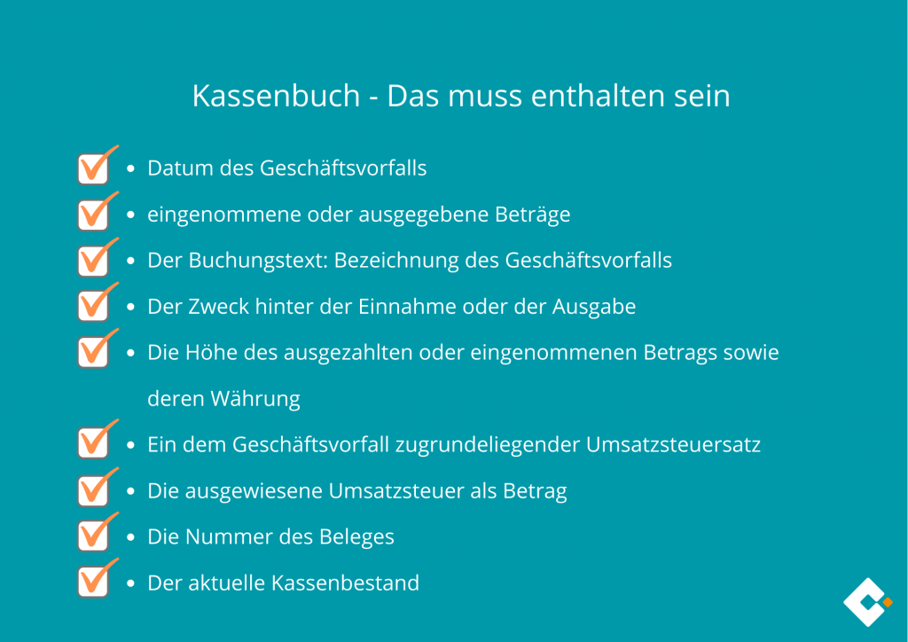 Kassenbuch - Das muss enthalten sein