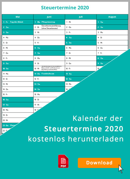 Steuertermine 2020: Liste zum Download