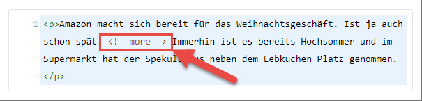 Weiterlesen Tag HTML Code