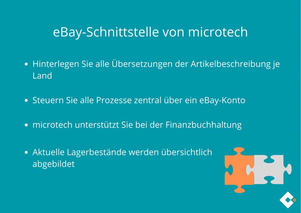 Weltweit verkaufen mit eBay - eBay-Schnittstelle von microtech