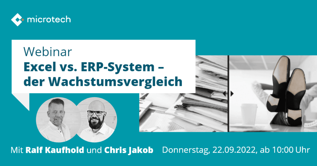 Kostenfreies Webinar | Excel vs. ERP-System – der Wachstumsvergleich